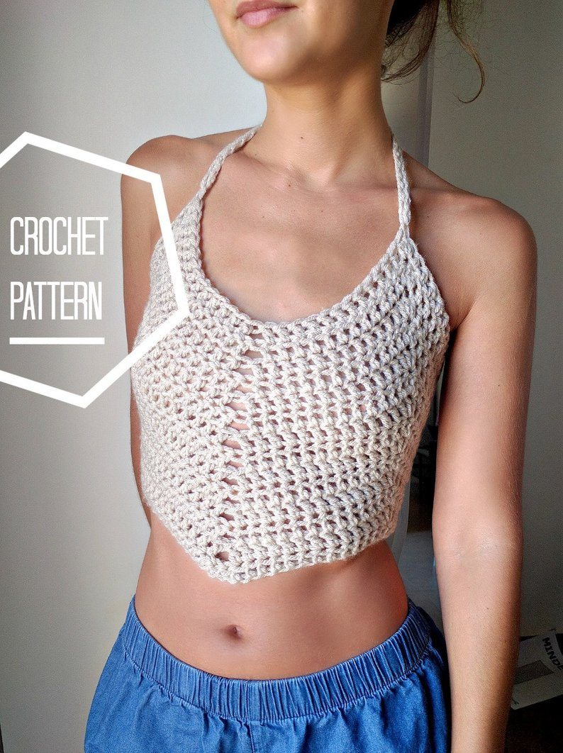 Crochet Top Pattern Crochet Crop Top Pattern Easy Crochet Tank Top Pattern Boho Etsy