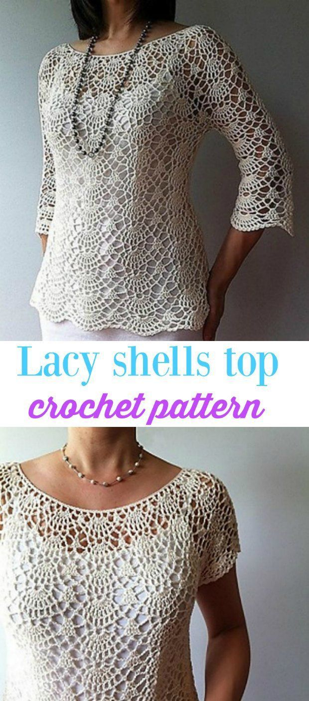 Crochet Top Pattern Crochet Top Pattern Summer Lacy Shells Stitch For A Flattering Fit