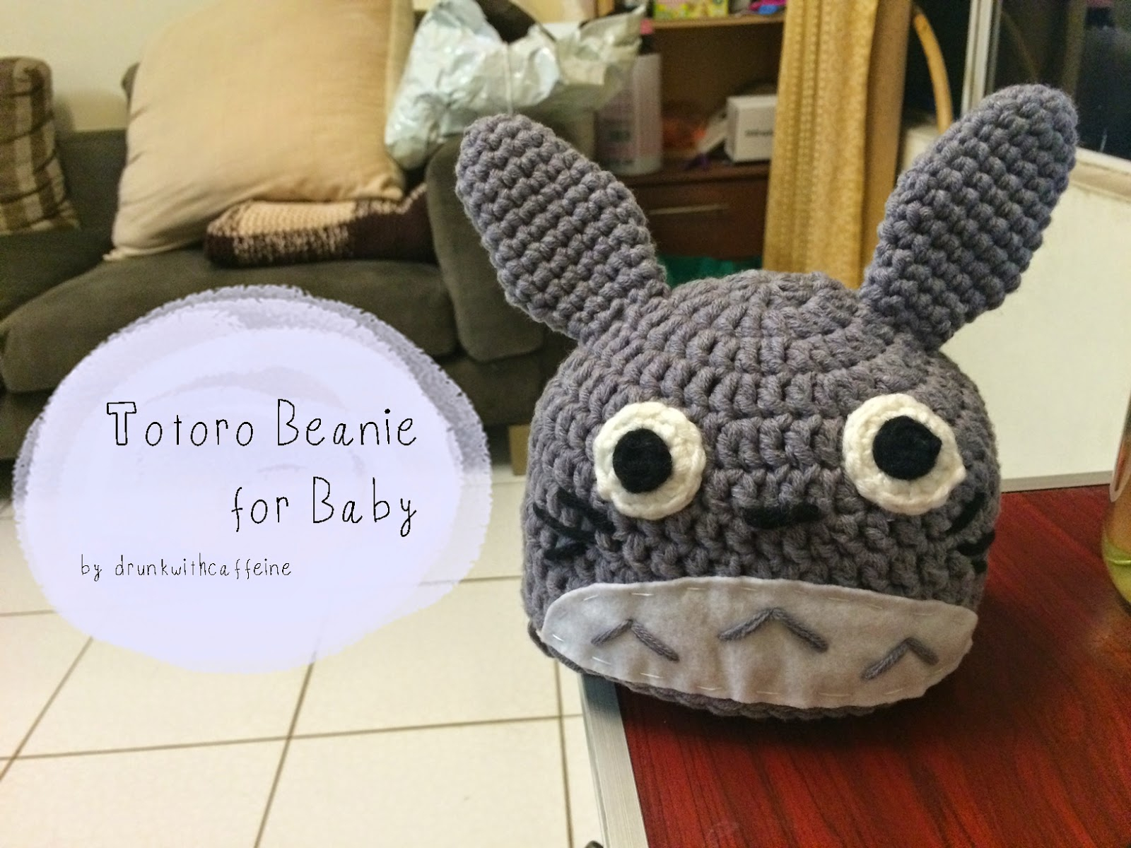 Crochet Totoro Hat Pattern Drunk With Caffeine Crochet Pattern Totoro Beanie For Babies