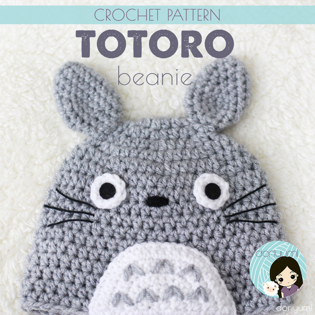 Crochet Totoro Hat Pattern My Neighbor Totoro Beanie Hat Crochet Pattern Etsy