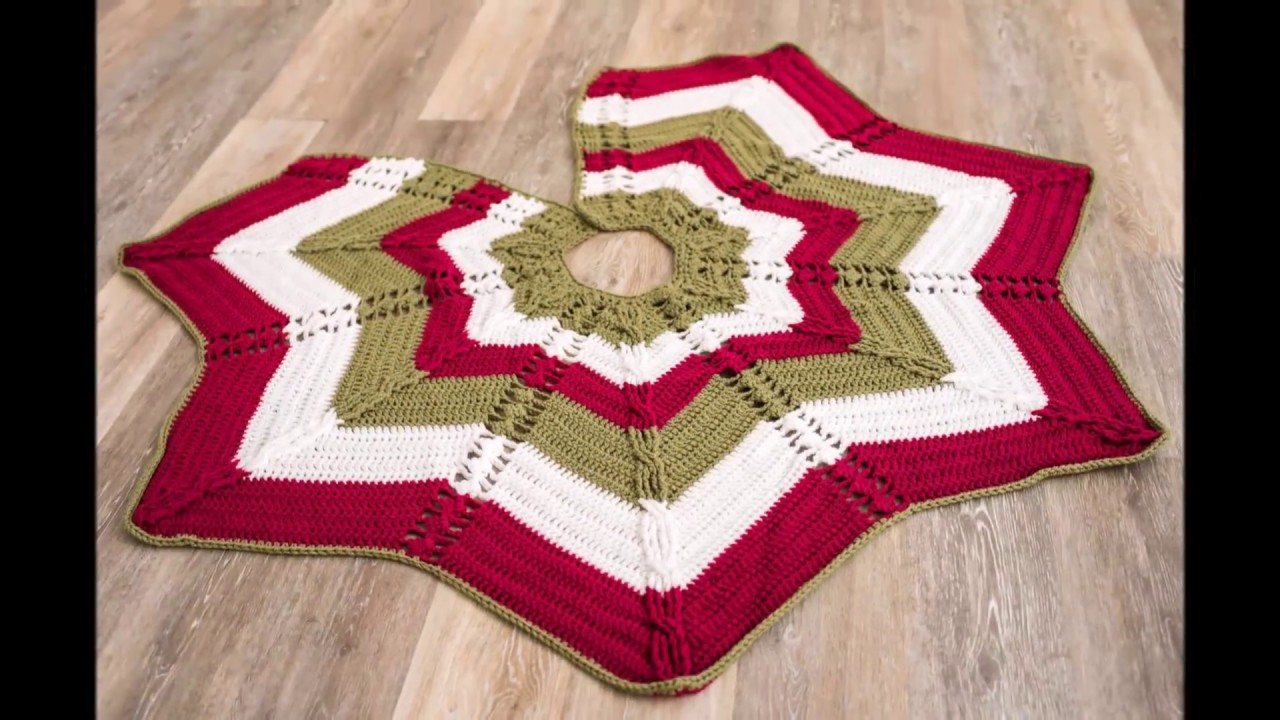 Crochet Tree Skirt Pattern Classic Cable Star Tree Skirt Crochet Kit Crochet Christmas Tree