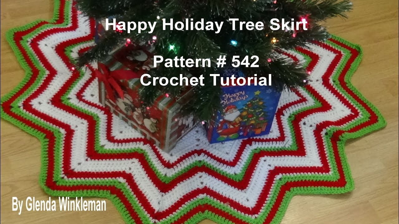 Crochet Tree Skirt Pattern Happy Holiday Tree Skirt Pattern 542 Crochet Tutorial Youtube