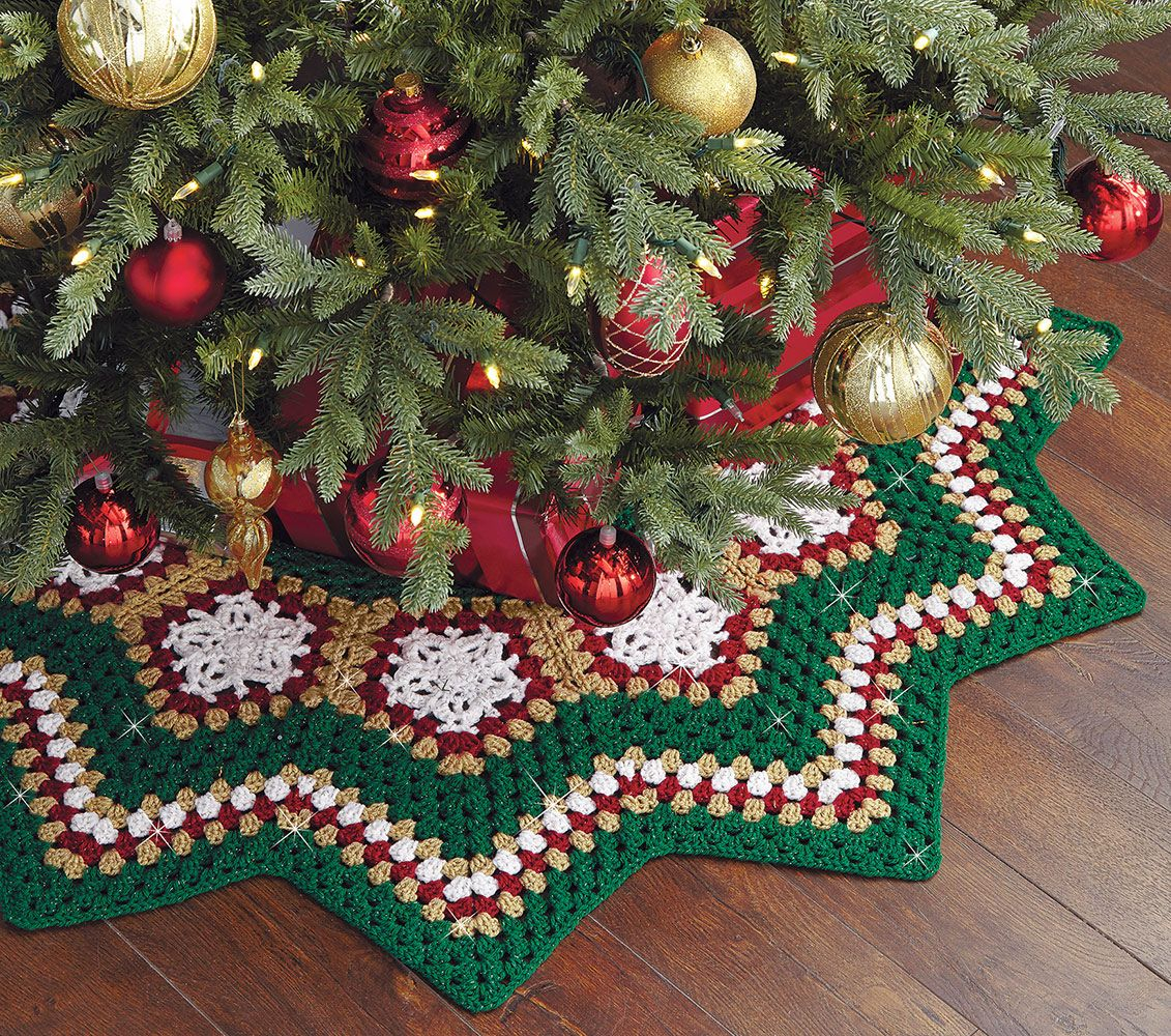 Crochet Tree Skirt Pattern Mary Maxim Sparkle Christmas Tree Skirt Crochet Kit