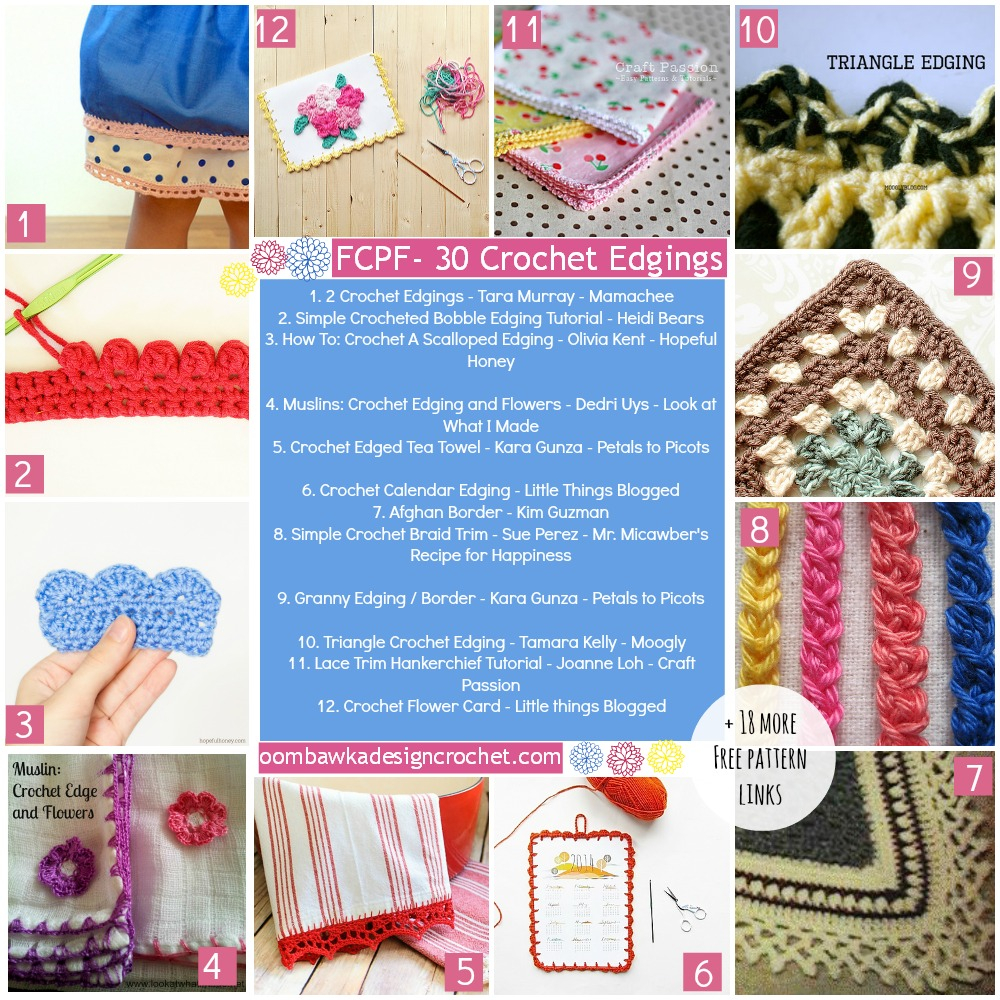 Crochet Trim Patterns 30 Free Crochet Edgings Oombawka Design Crochet