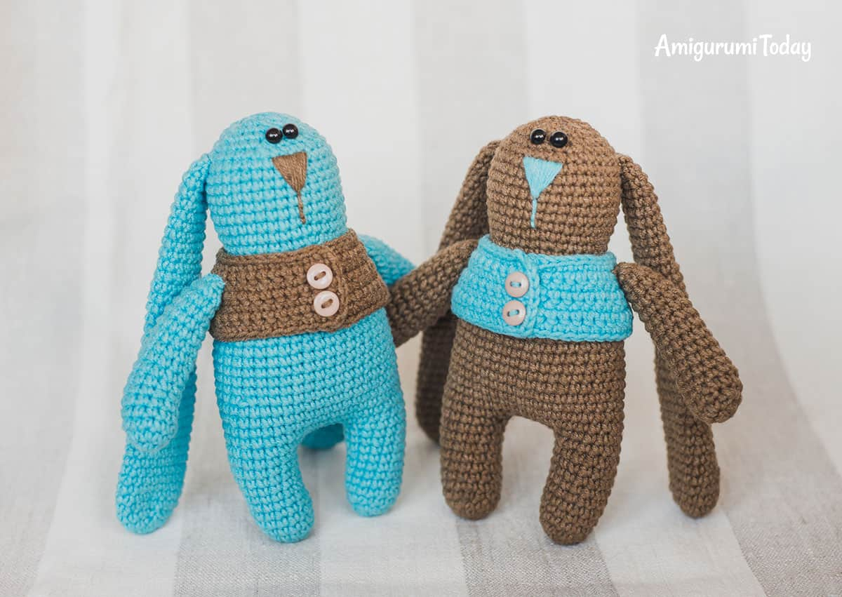 Crochet Vest Pattern Amigurumi Bunny Twins In Vests Pattern Amigurumi Today