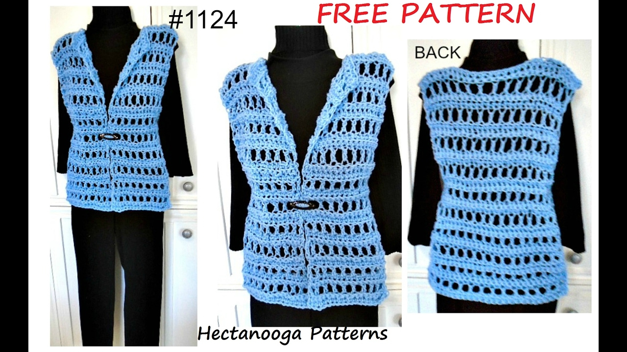 Crochet Vest Patterns Womens Crochet Vest Free Pattern 1124 Quick Easy Summer Vest