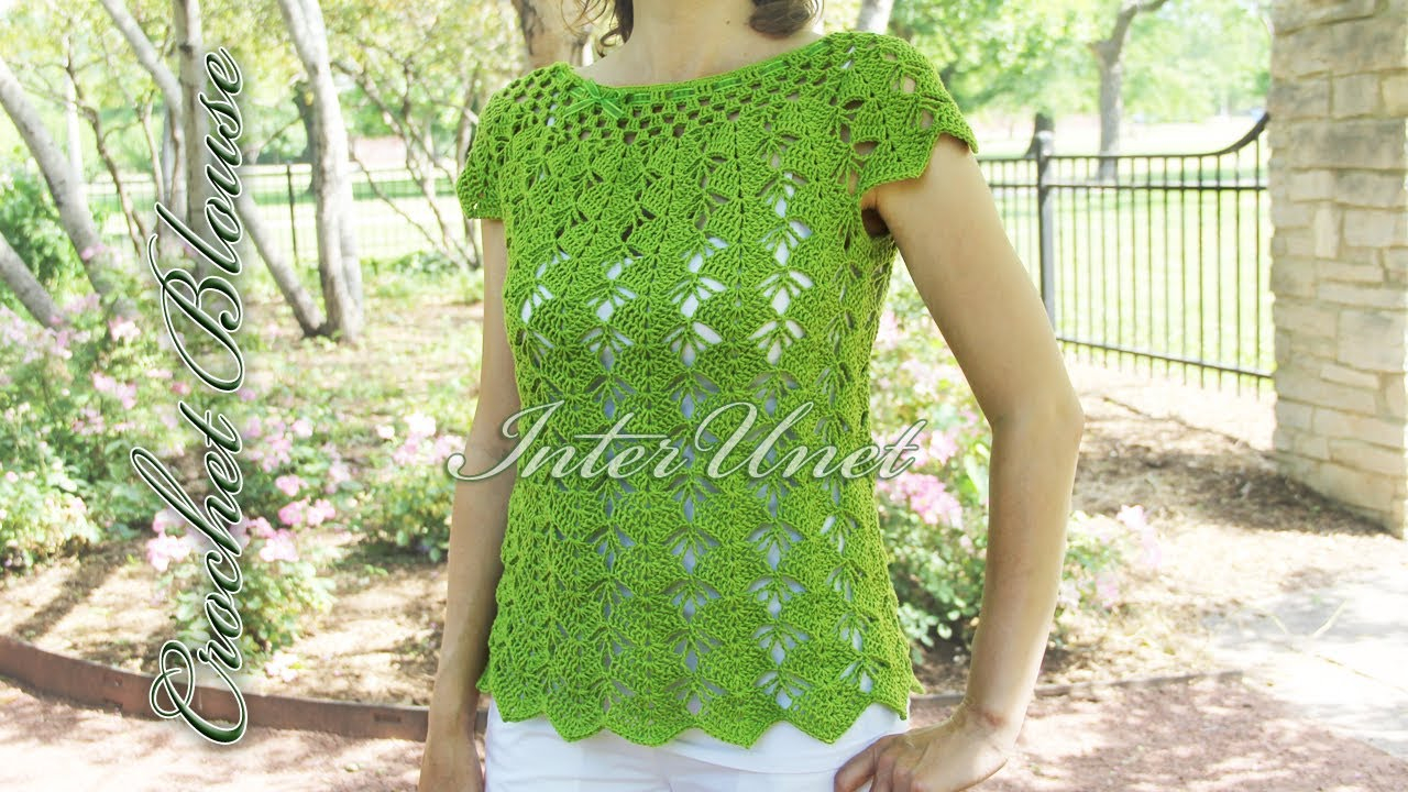 Crochet Vest Top Pattern Crochet Top Down Blouse Sleeveless Summer Top Crochet Pattern