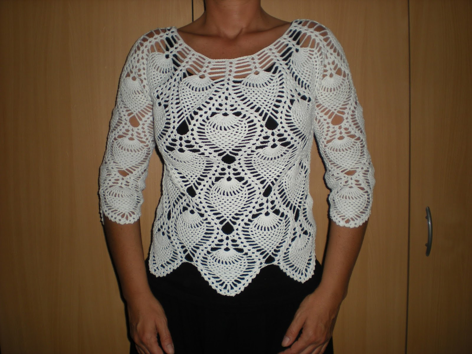 Crochet Vest Top Pattern Emmhouse White Pineapple Top