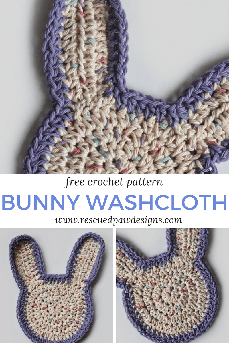 Crochet Washcloth Pattern Free Free Washcloth Crochet Bunny Pattern Rescued Paw Designs