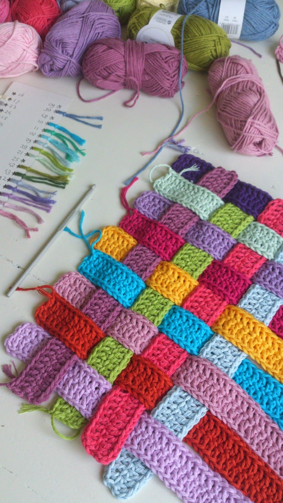 Crochet Weave Blanket Pattern Basket Weave Crochet Strips Bench Cover Photo Tutorial Afghan