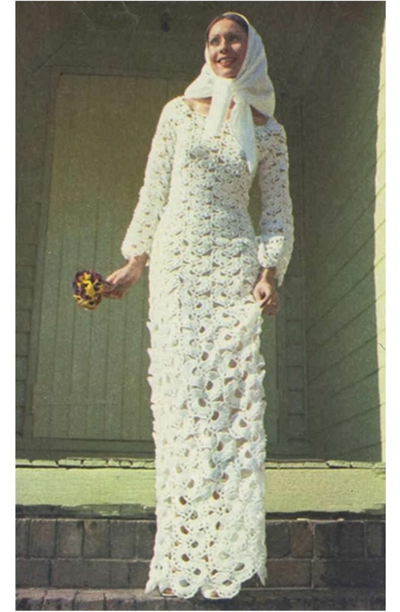 Crochet Wedding Dress Pattern Crochet Dress Pattern Vintage 70s Crochet Maxi Dress Pattern Etsy