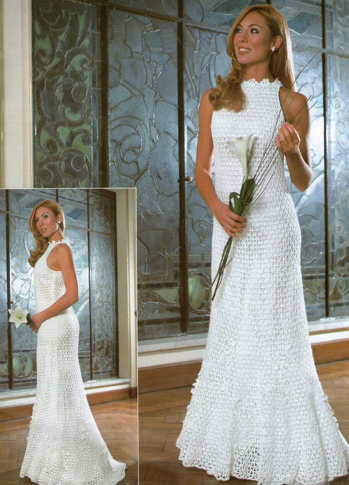 Crochet Wedding Dress Pattern Free Otro Maravilloso Vestido De Novia A Crochet Manos