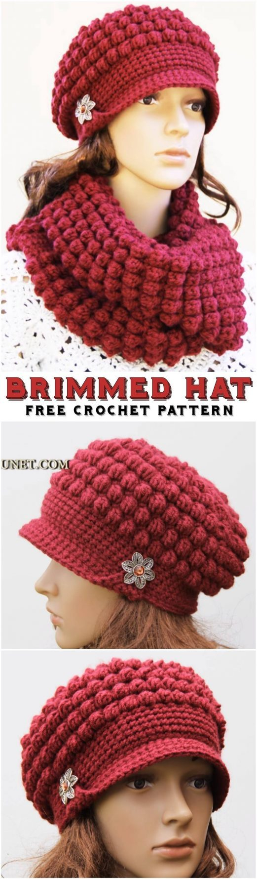Crochet Winter Hat Free Pattern Crochet Brimmed Hat Free Pattern Yarn Hooks