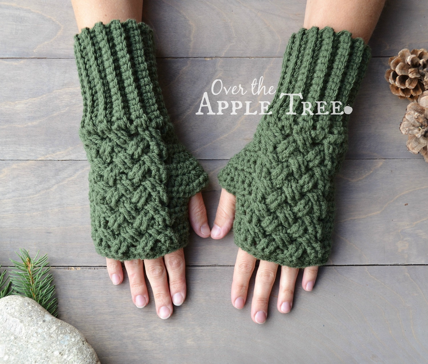 Crochet Wrist Warmers Free Pattern Over The Apple Tree Celtic Weave Fingerless Gloves Free Pattern