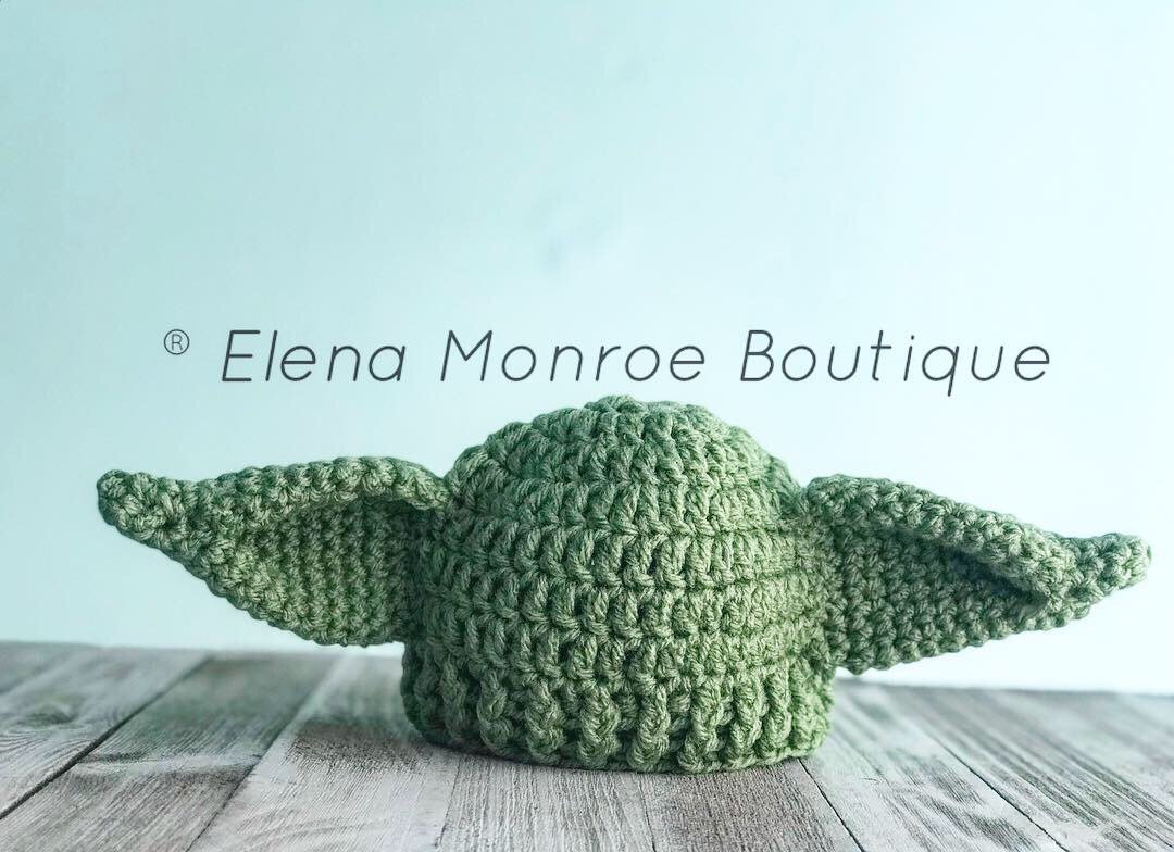 Crochet Yoda Hat Pattern Free Crochet Yoda Inspired Beanie Space Alien Hat Ba Yoda Etsy