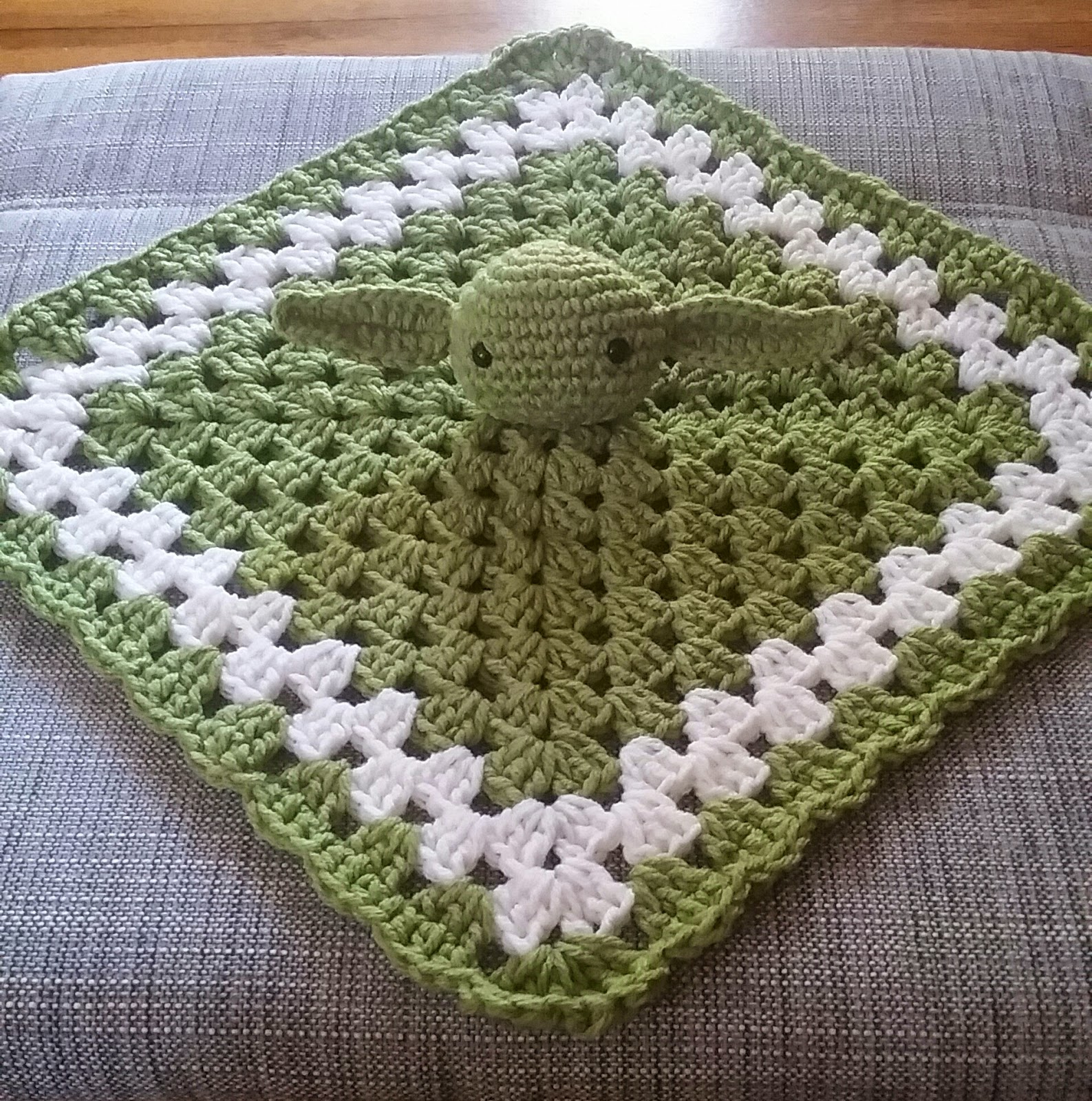 Crochet Yoda Hat Pattern Free Kristens Crochet Yoda Inspired Lovey Lightweight Cotton Blanket