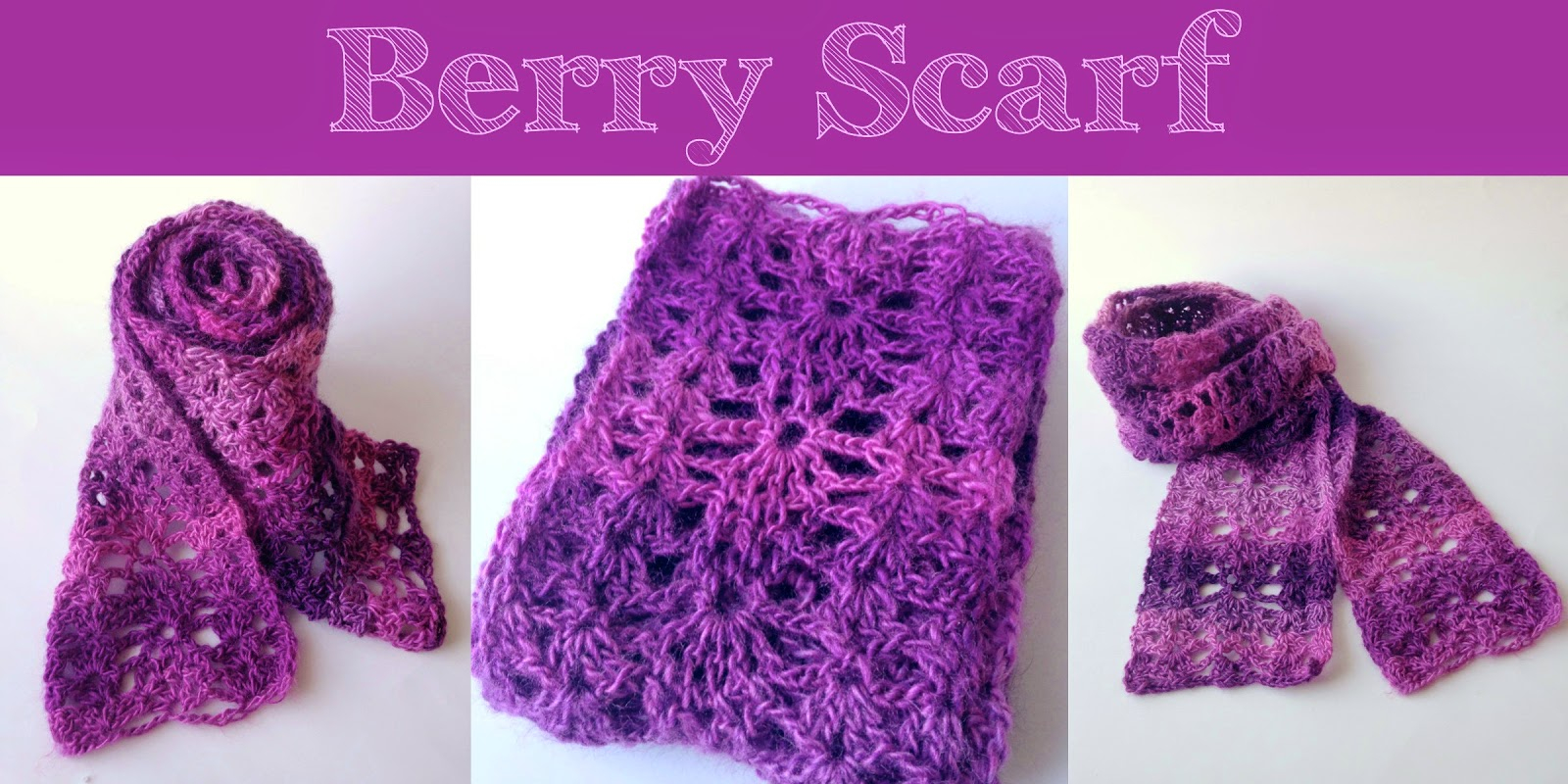 Crocheted Scarf Patterns 5 Little Monsters Berry Scarf Free Crochet Pattern