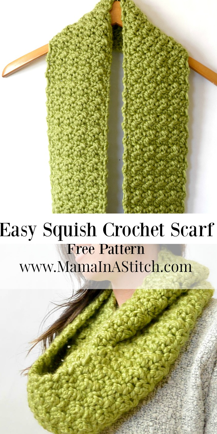 Crocheted Scarf Patterns Chunky Squishy Crochet Infinity Scarf Pattern Mama In A Stitch
