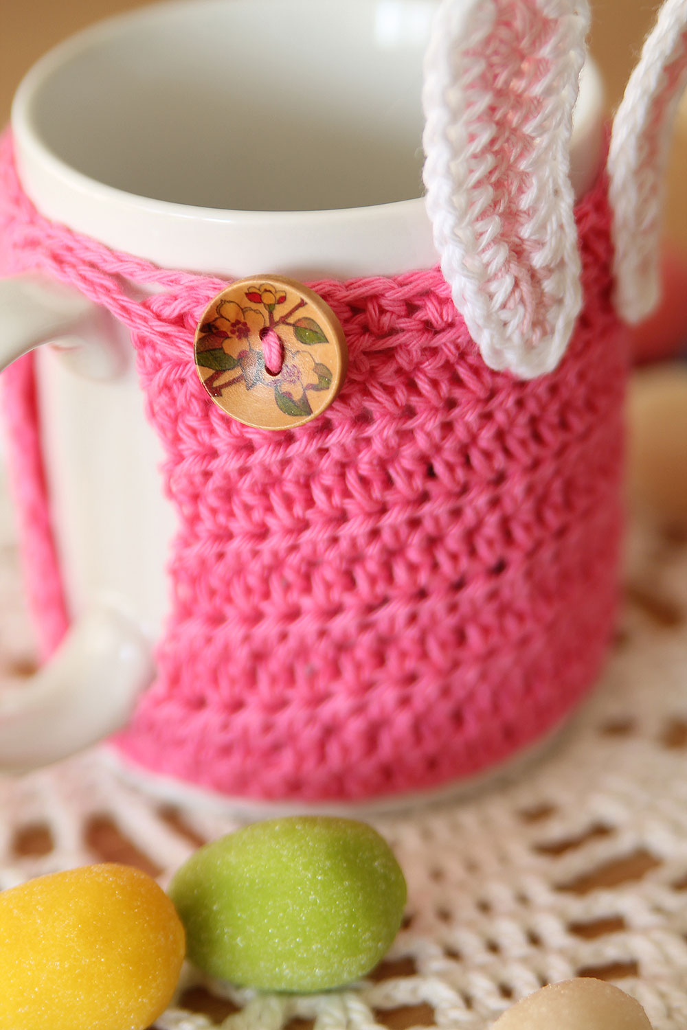 Cup Cosy Crochet Pattern Free Crochet Pattern Easter Bunny Mug Cozy Haakmaarraaknl