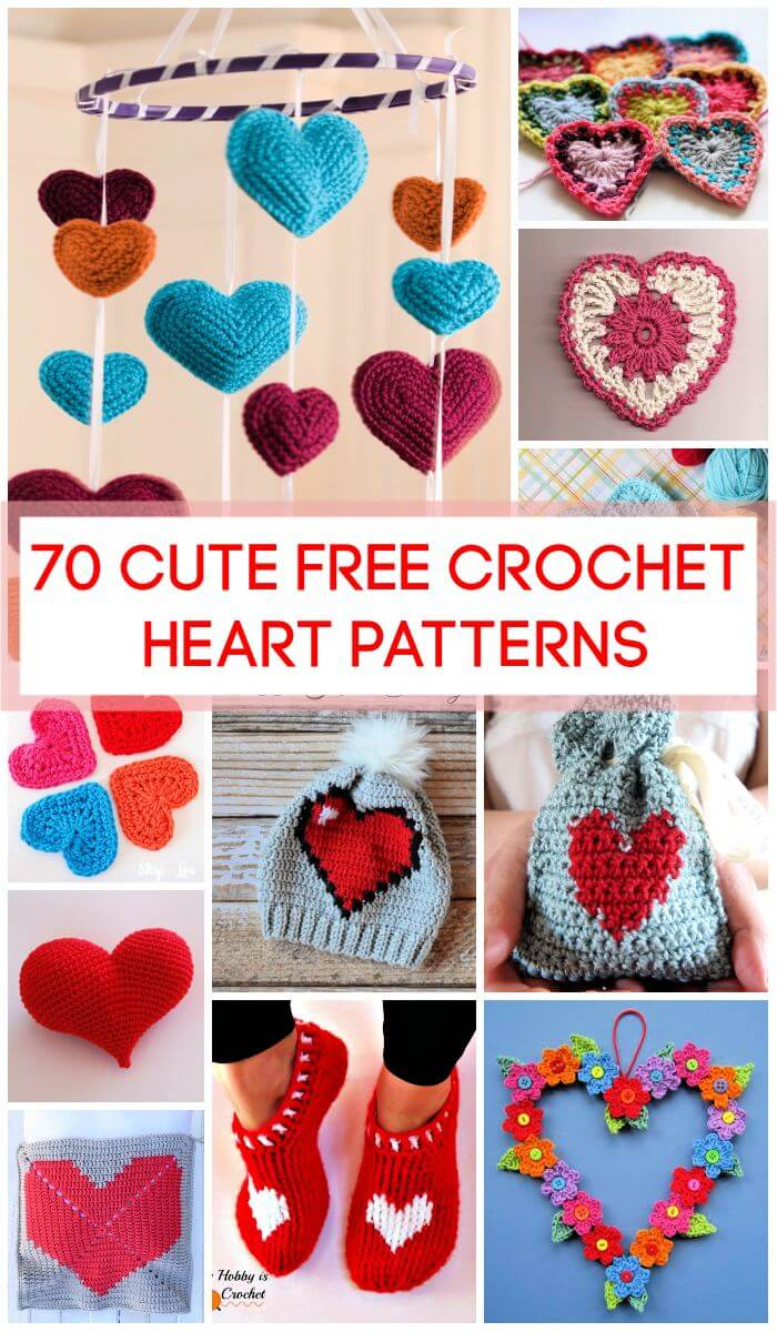 Cute Crochet Patterns 70 Cute Free Crochet Heart Patterns Diy Crafts