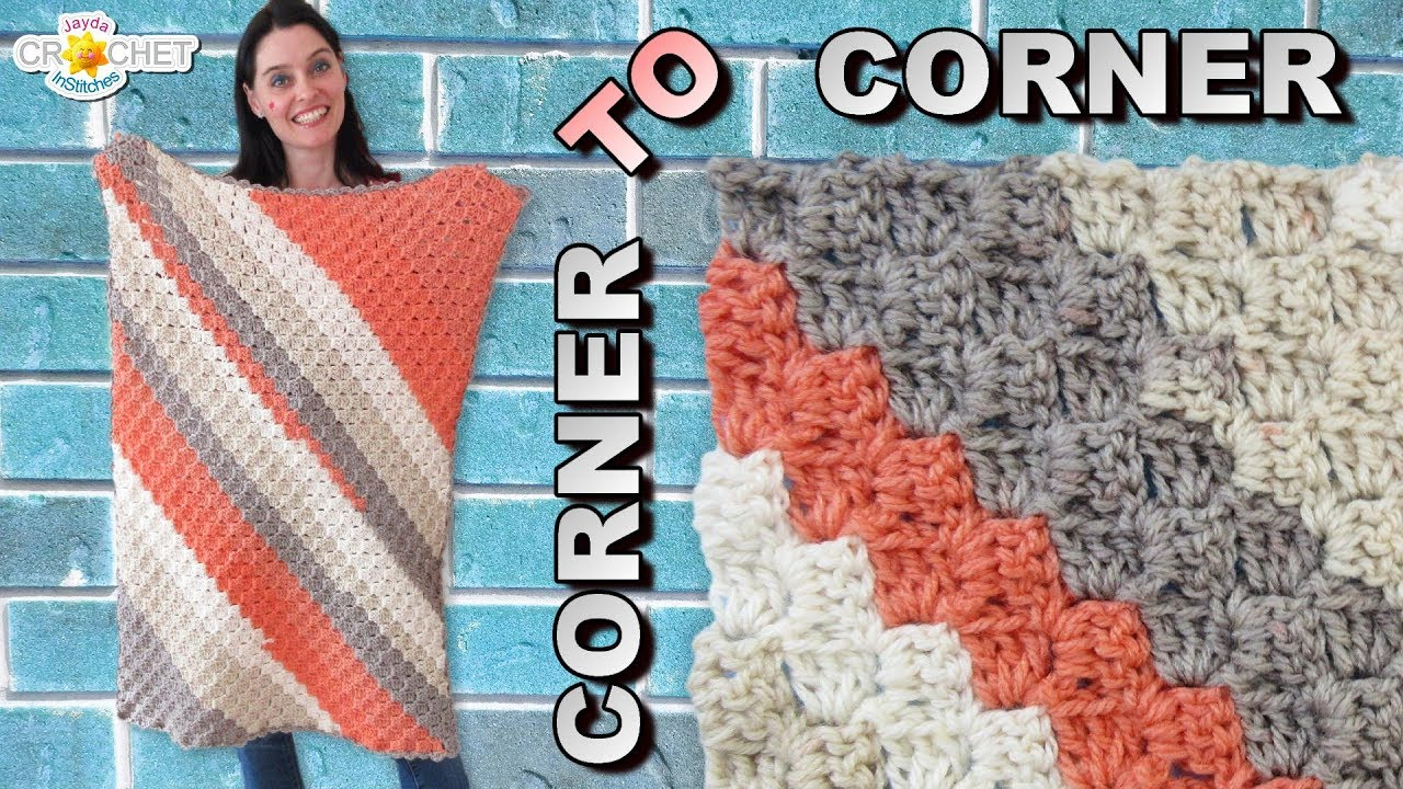 Diagonal Crochet Baby Blanket Pattern C2c Corner To Corner Ba Blanket Rectangle Pattern Youtube