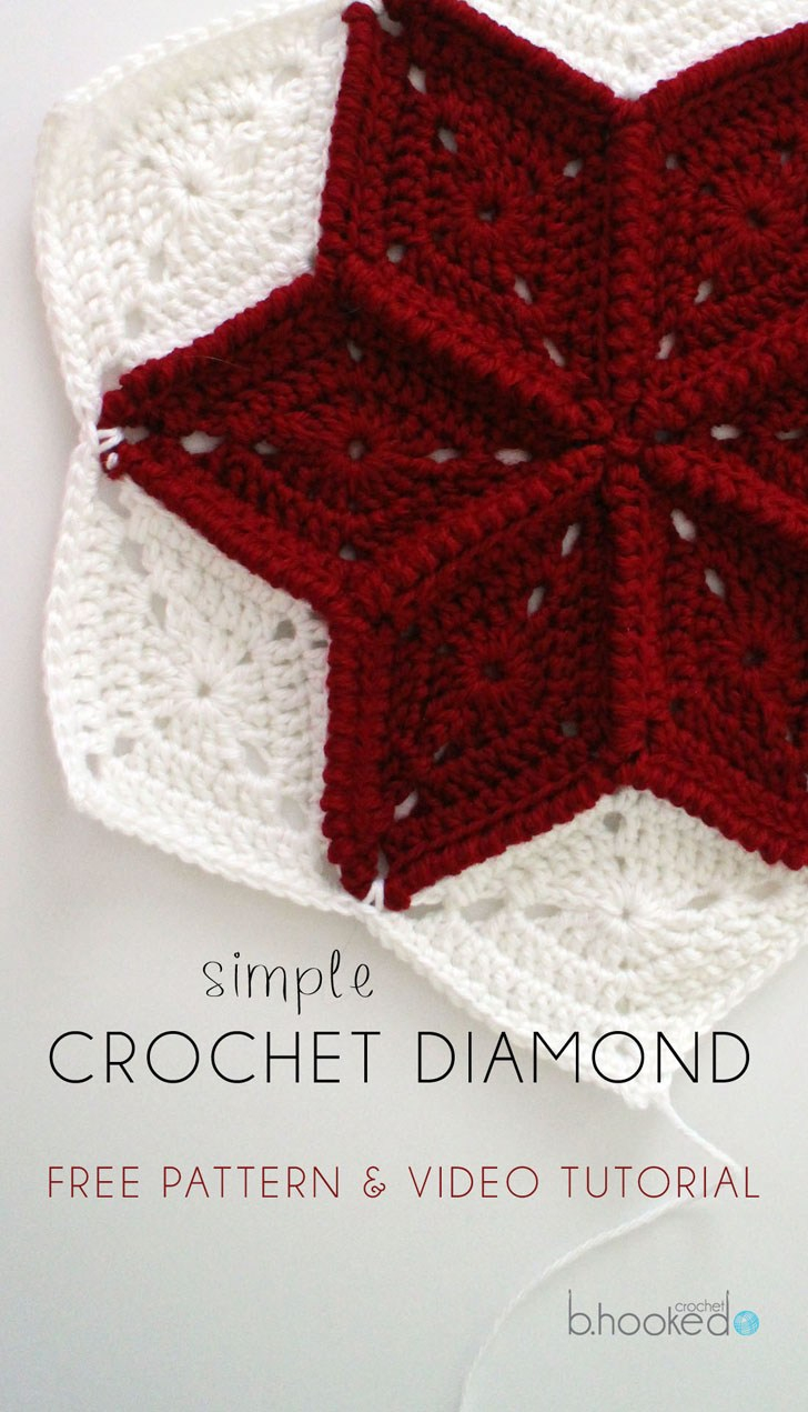 Diamond Crochet Pattern Crochet Diamond Granny Square Free Pattern Tutorial Bhooked