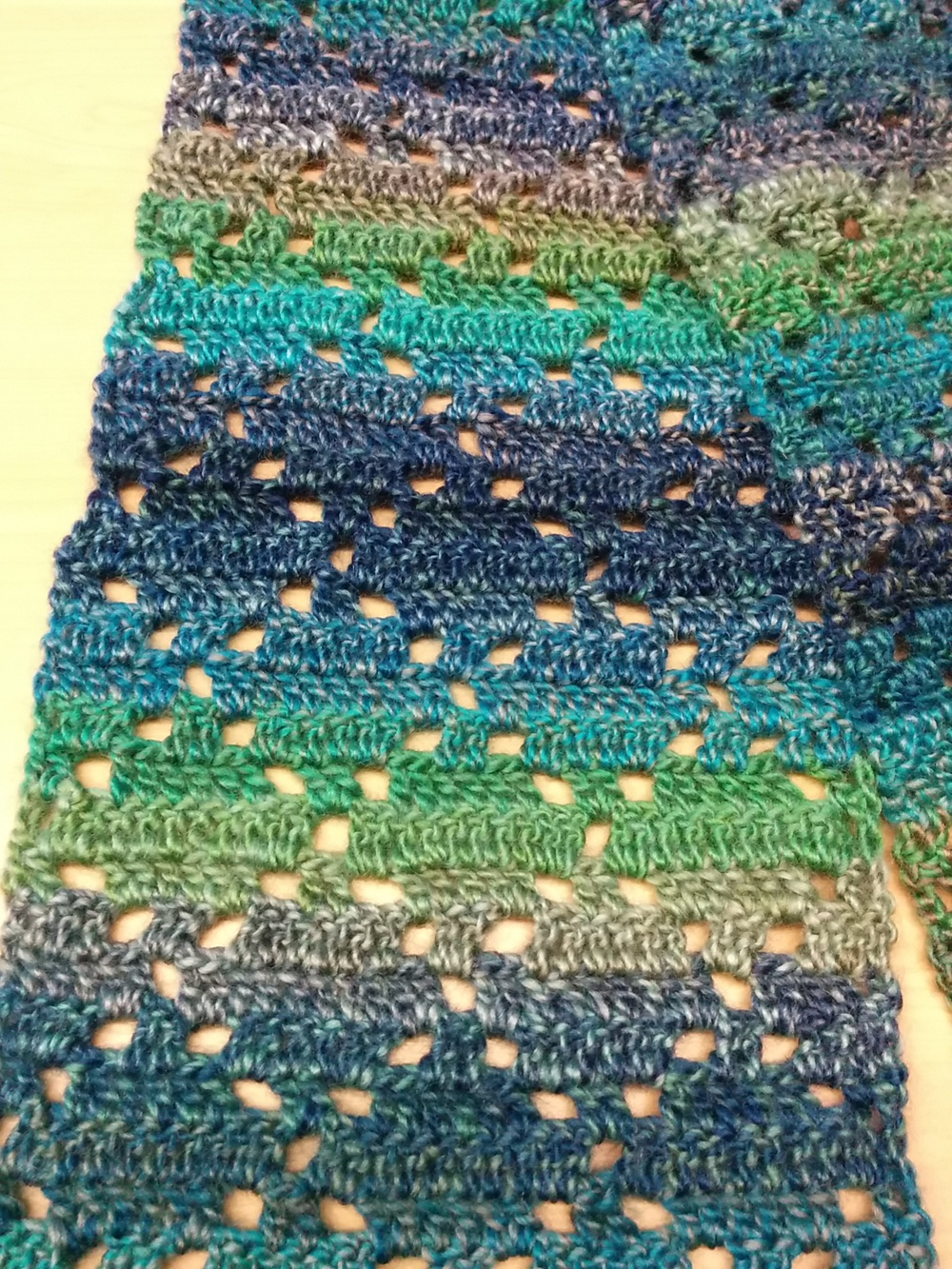 Diamond Crochet Pattern Diamond Eyelet Scarf First Fo For 2015 Wwwhooksandthread