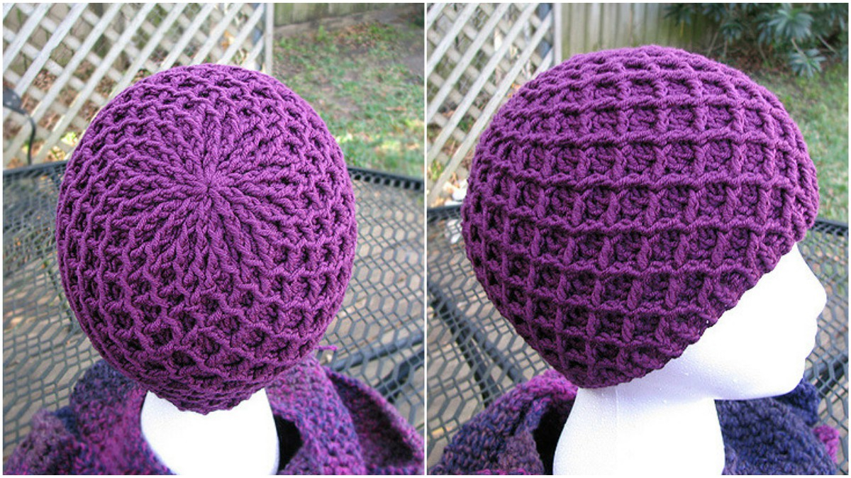 Diamond Crochet Pattern Diamond Ridges Crochet Hat Free Pattern Styles Idea