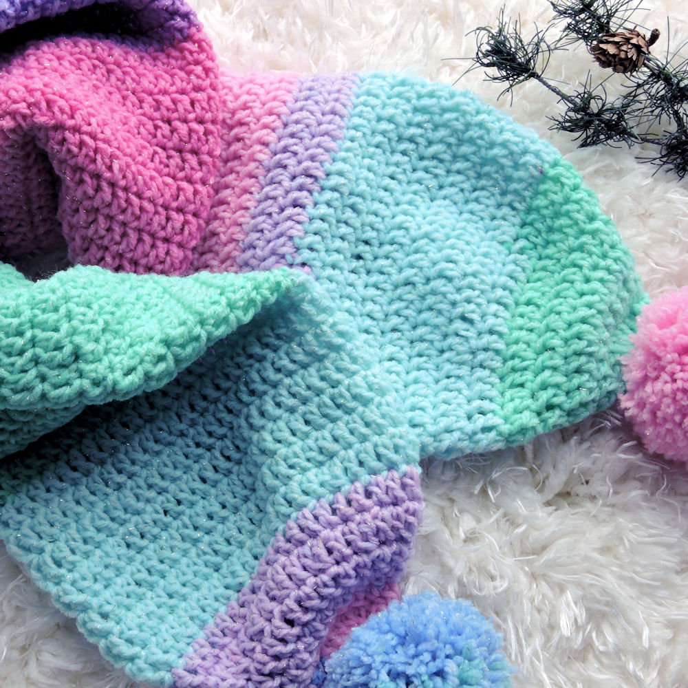 Double Crochet Scarf Patterns Sparkle Double Thick Scarf Free Crochet Pattern Crochetkim