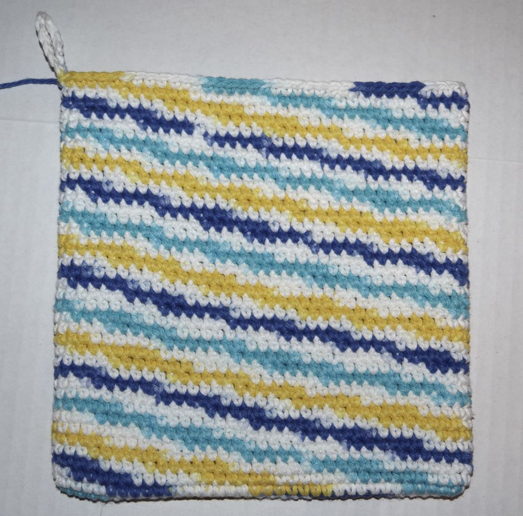 Double Thick Diagonal Crochet Potholder Pattern Double Thick Single Crochet Potholder 15 Steps With Pictures
