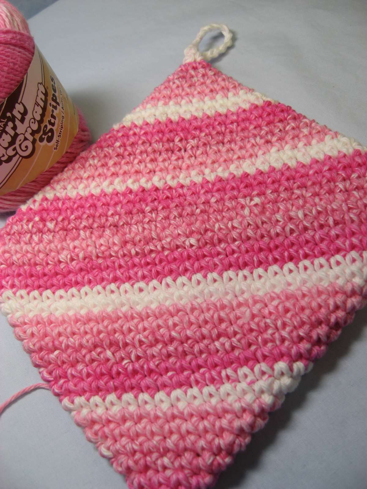 Double Thick Diagonal Crochet Potholder Pattern Hooked On Needles Crocheted Hot Padpotholder Its Double Thick