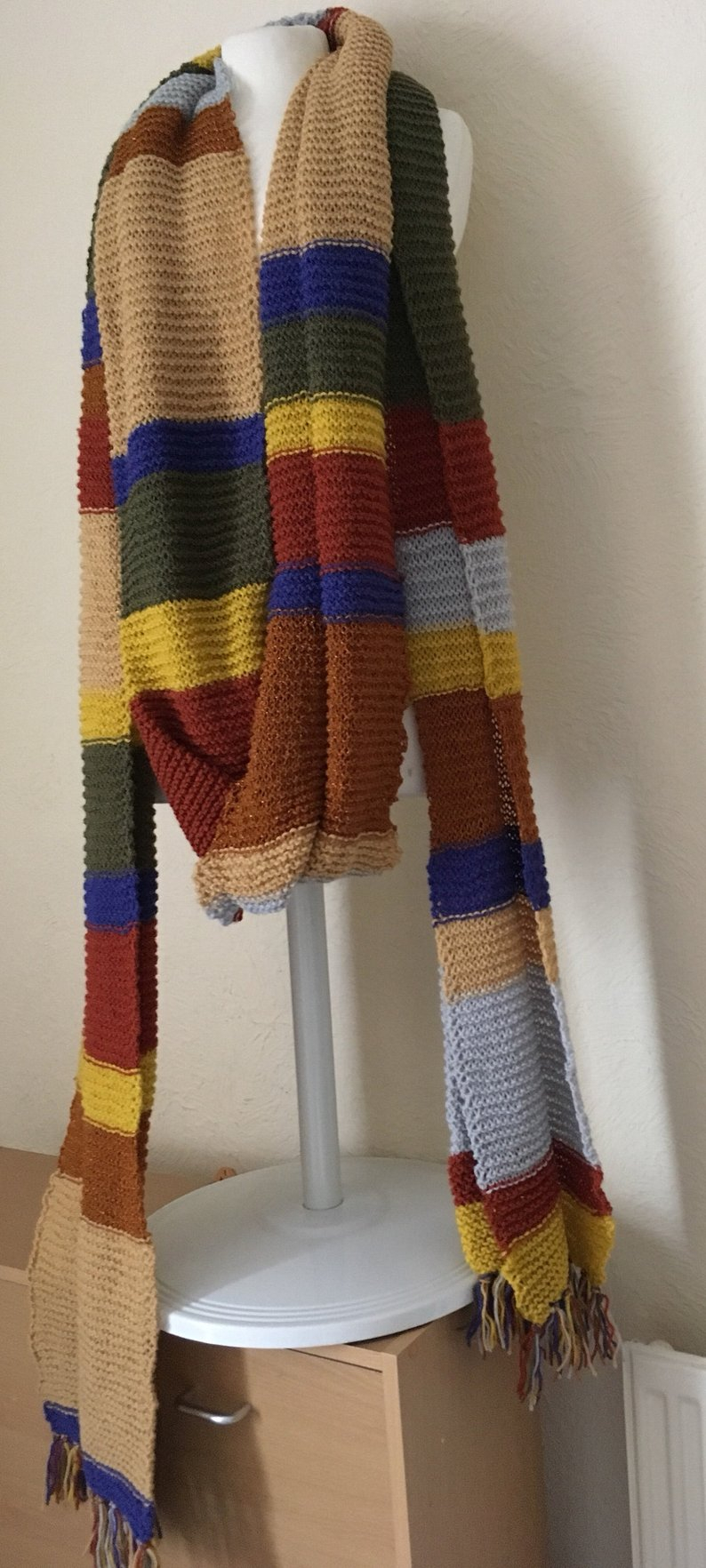 Dr Who Scarf Pattern Crochet Doctor Who Scarf 4th Doctor Tom Baker Made From Official Bbc Etsy