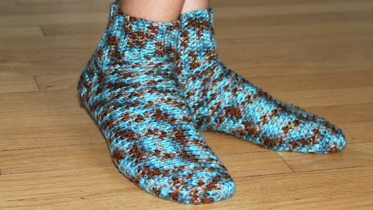 Easy Bed Socks Crochet Pattern How To Crochet Socks Video Tutorial For Beginners Youtube