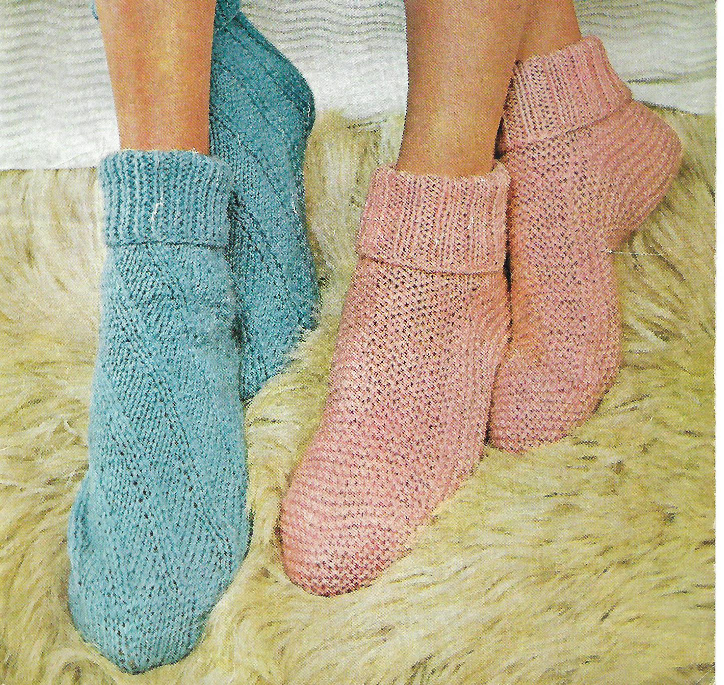 Easy Bed Socks Crochet Pattern Knitting Pattern Bed Socks Easy Knit Double Knitting Pdf Etsy