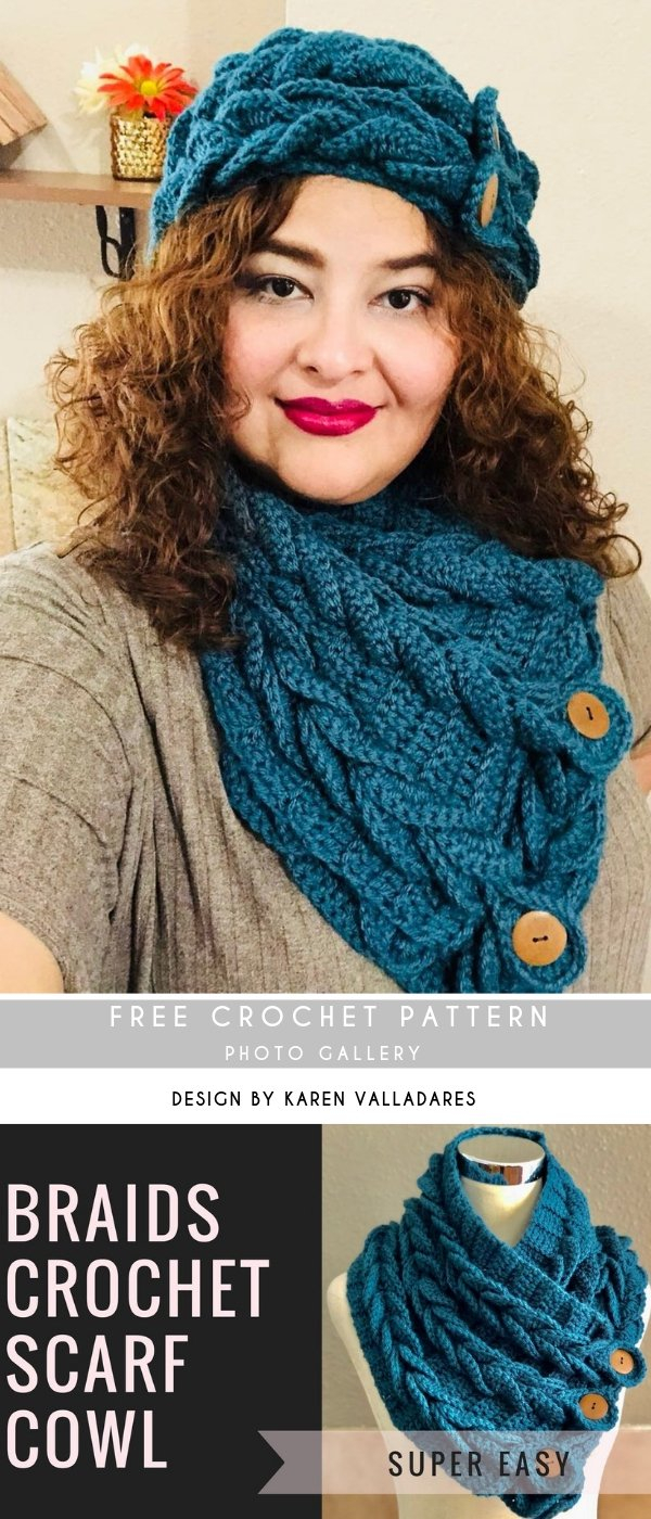 Easy Cowl Neck Scarf Crochet Pattern Braids Crochet Scarf Cowl With Free Tutorial Pattern Center