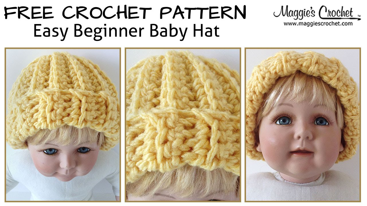 Easy Crochet Baby Hat Pattern Easy Beginner Ba Hat Free Crochet Pattern Right Handed Youtube