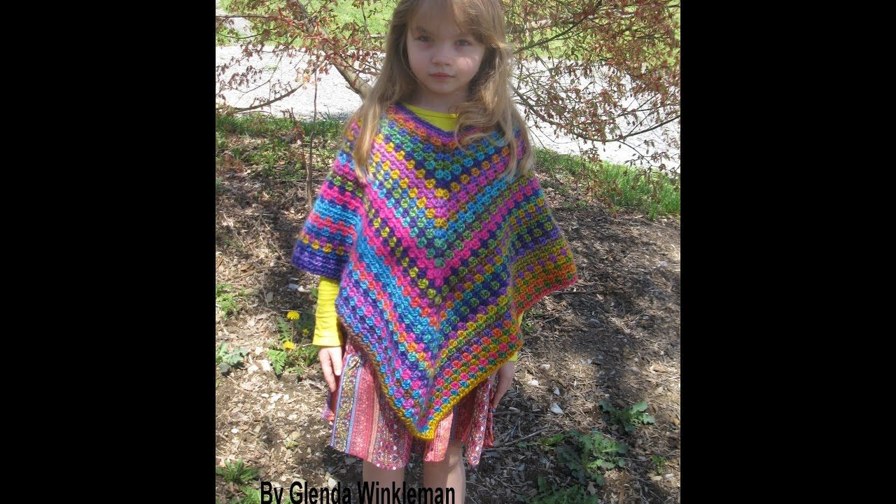 Easy Crochet Child Poncho Pattern Quick Easy V Stitch Poncho Free Pattern At End Of Video Watch