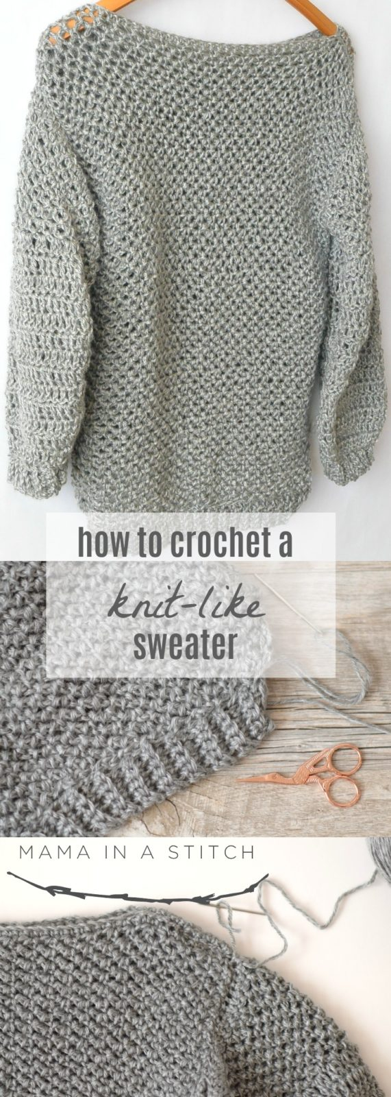 Easy Crochet Pullover Pattern How To Make An Easy Crocheted Sweater Knit Like Mama In A Stitch