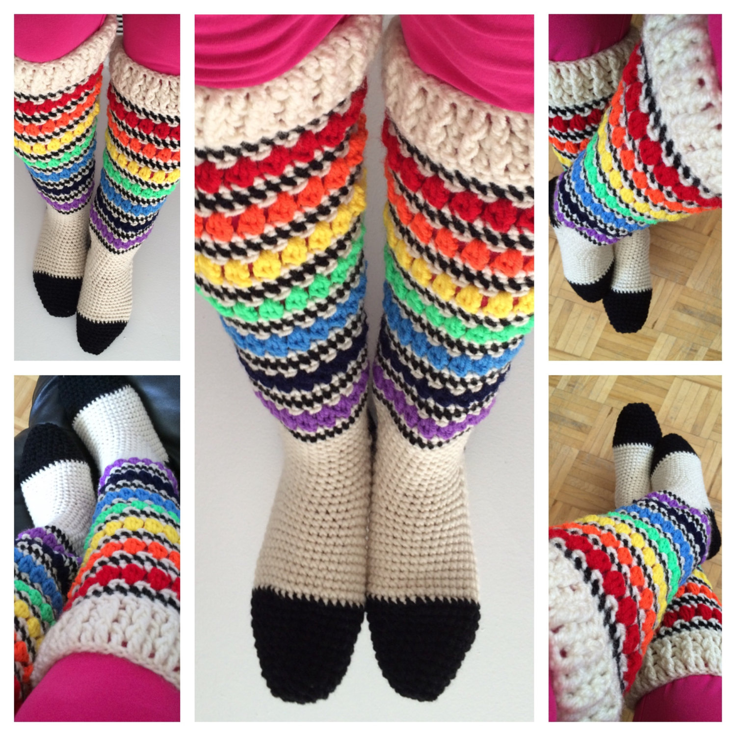 Easy Crochet Sock Pattern Crochet Sock Pattern Pdf Knee High Sock Crochet Pride Etsy