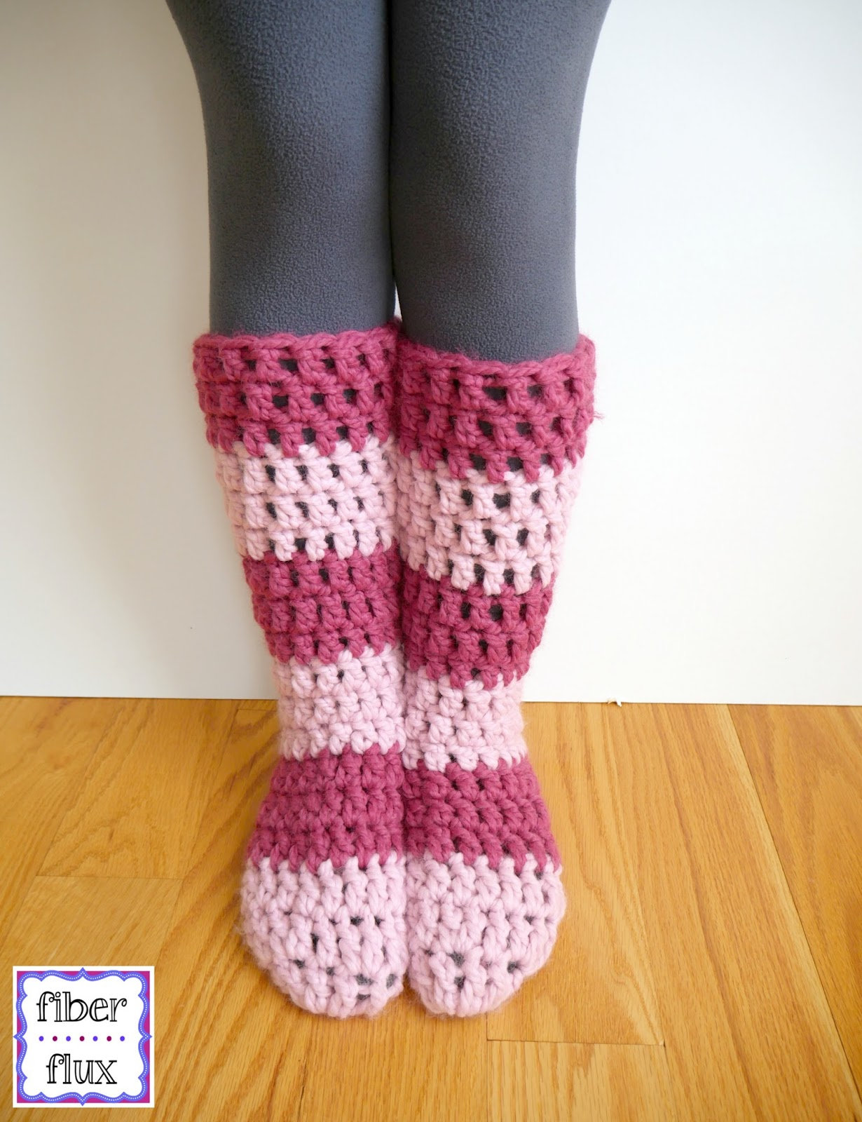 Easy Crochet Sock Pattern Fiber Flux Free Crochet Patternstrawberry Blossom Slipper Socks