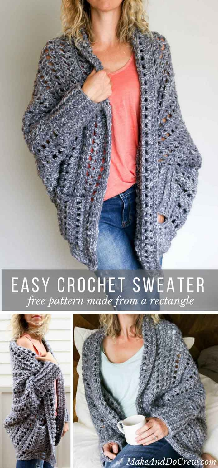 Easy Free Crochet Sweater Patterns Easy Chunky Crochet Sweater Free Pattern From Kleding
