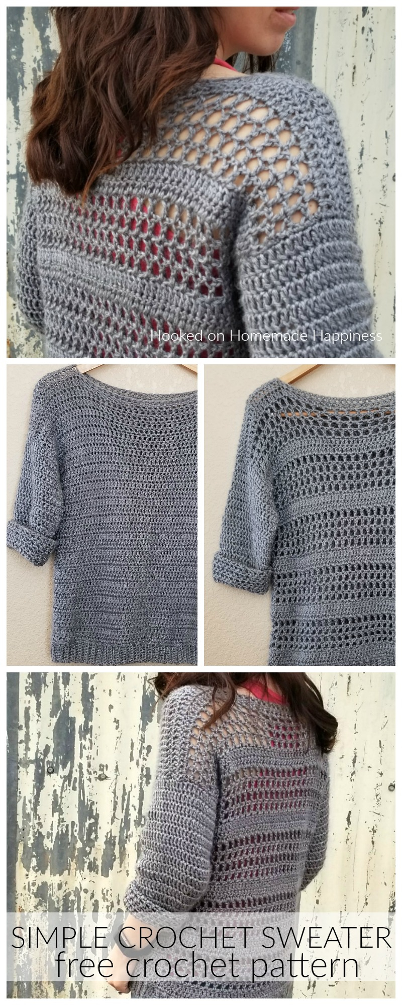 Easy Free Crochet Sweater Patterns Simple Crochet Sweater Pattern Hooked On Homemade Happiness