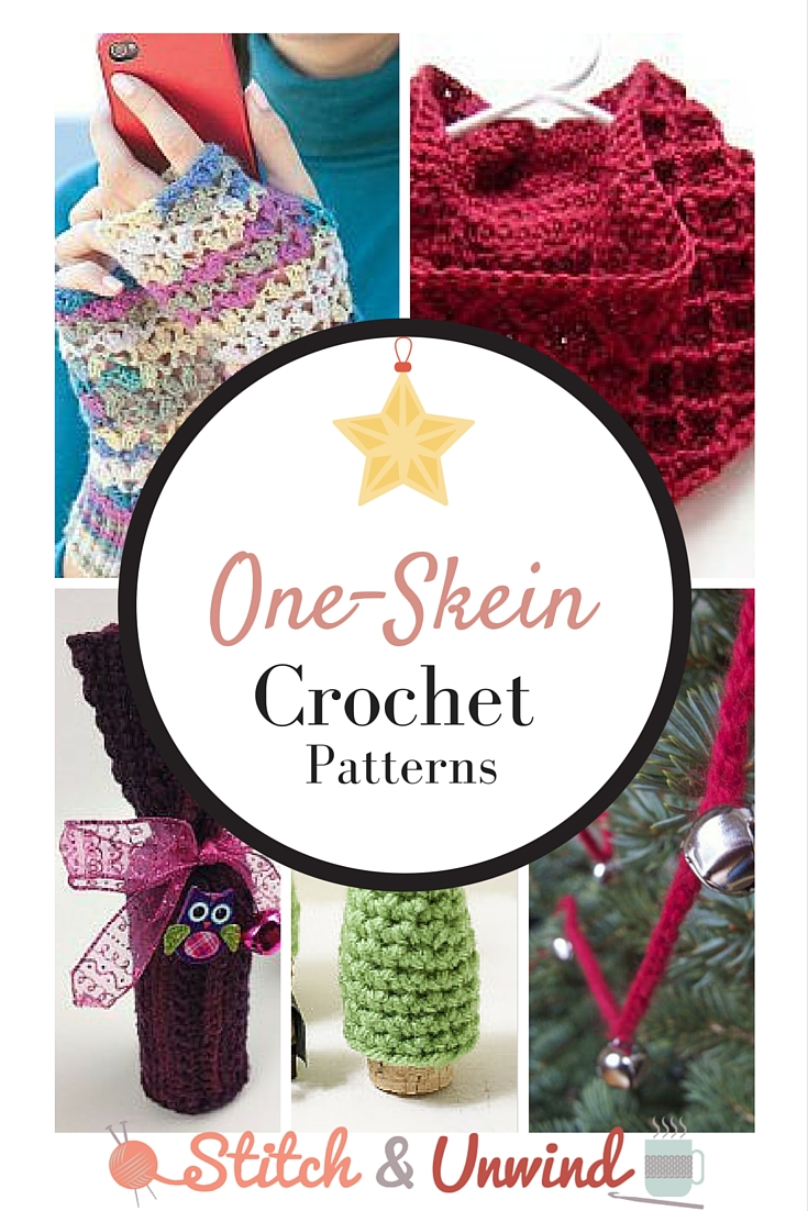 Easy One Skein Crochet Patterns Tis Almost The Season Decorating Gift Giving One Skein Crochet