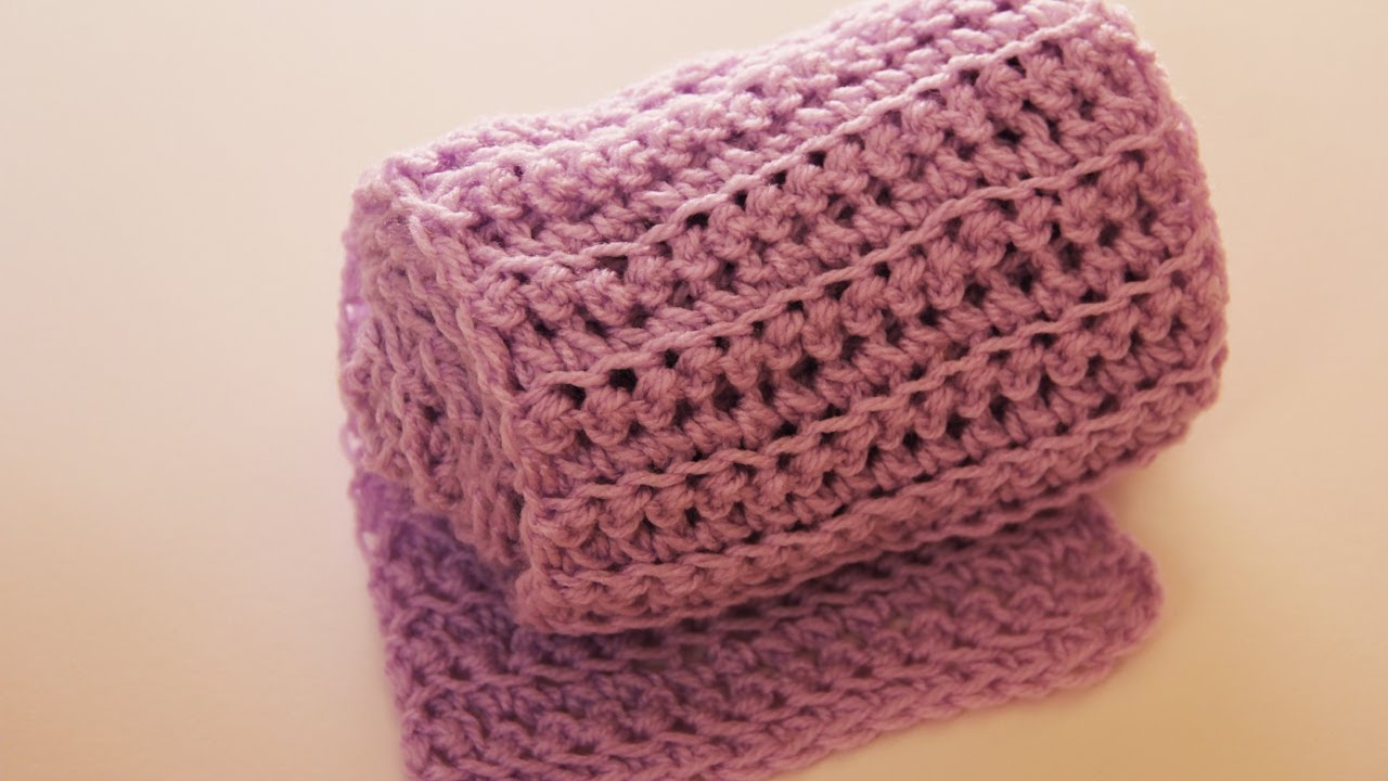 Easy Scarf Crochet Pattern Knitting Patterns Dishcloth How To Crochet A Scarf Simple Way