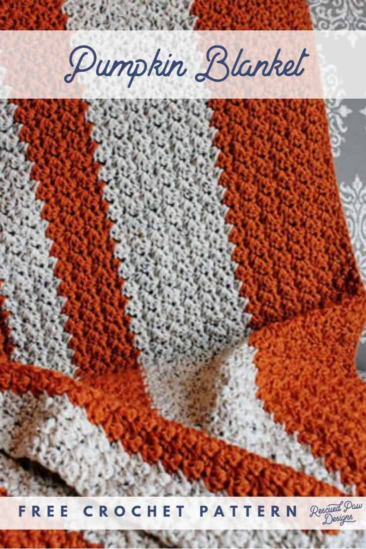 Fall Crochet Patterns Fall Pumpkin Blanket Crochet Pattern Rescued Paw Designs Crochet