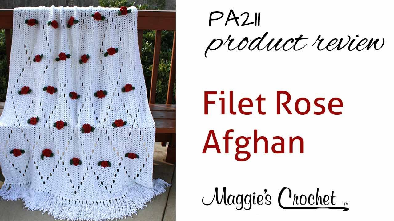 Filet Crochet Afghan Patterns Filet Rose Afghan Crochet Pattern Pa211 Youtube