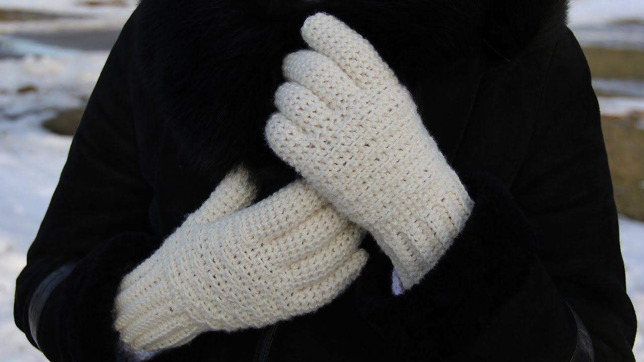 Finger Crochet Patterns How To Crochet Womens Gloves Video Tutorial For Beginners Youtube