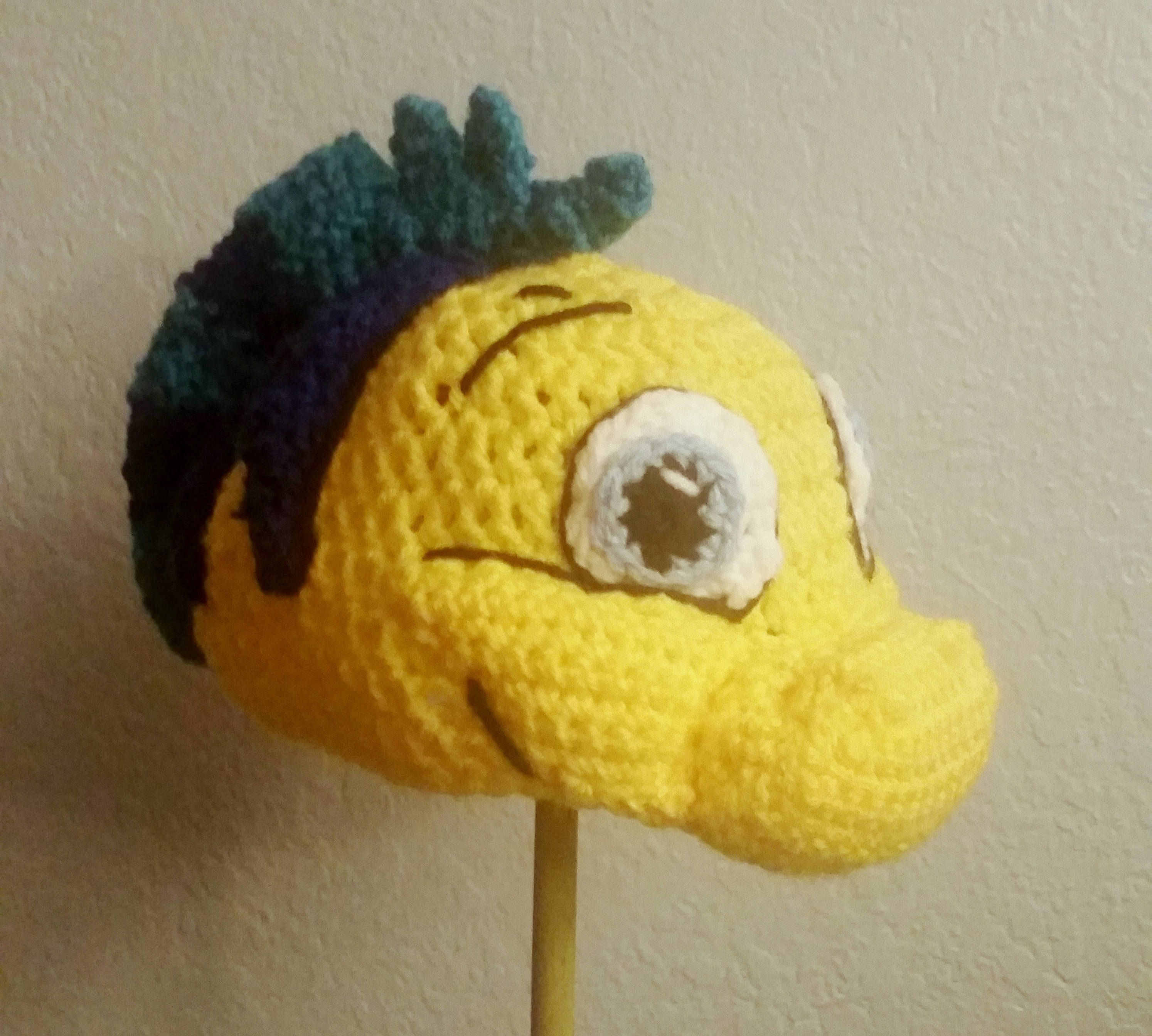Fish Hat Crochet Pattern Crochet Flounder The Fish Hat Little Mermaid Hat Crochet Etsy