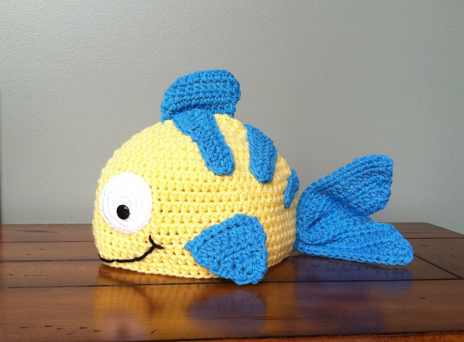 Fish Hat Crochet Pattern Little Fish Hat Flounder Inspired You Choose Size Newborn Adult