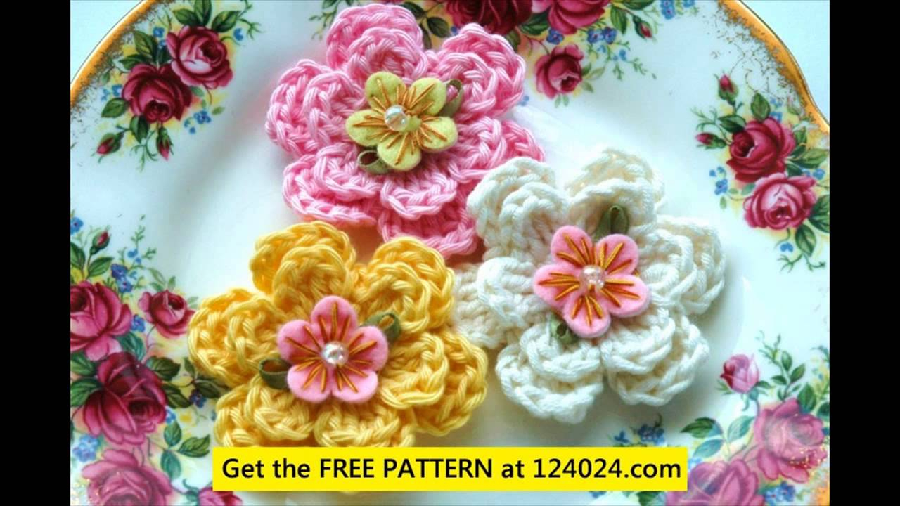 Flower Crochet Pattern Youtube Crochet Flower Applique Youtube